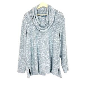 NWT Cupio Pullover Sweater Cowl Neck Gray Sz 1X